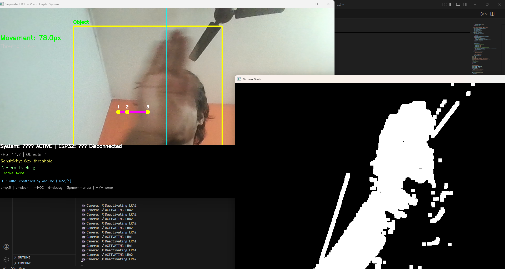 Computer vision obstacle detection interface